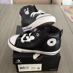 Converse Kids' Black and White High-Top Sneakers